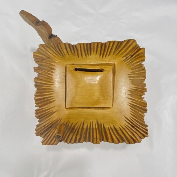 Vintage Hand Crafted Wood Art Tiki Coin Bank - Picture 5 of 10